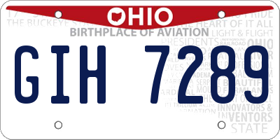 OH license plate GIH7289