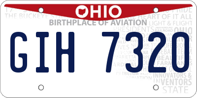 OH license plate GIH7320