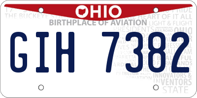 OH license plate GIH7382