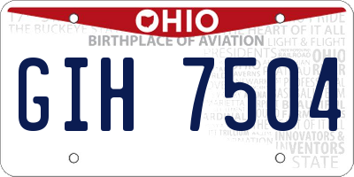 OH license plate GIH7504