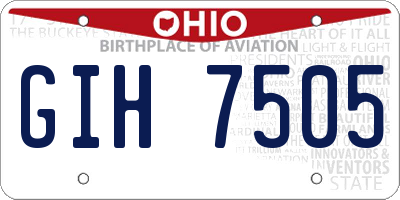 OH license plate GIH7505