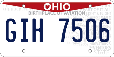 OH license plate GIH7506