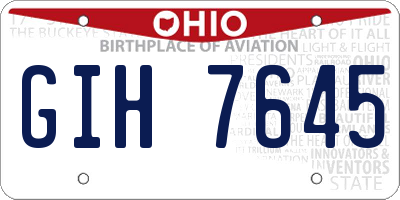 OH license plate GIH7645