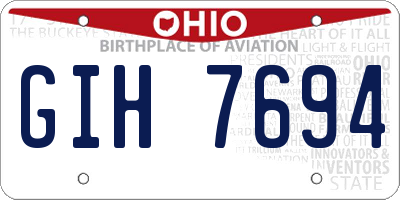 OH license plate GIH7694