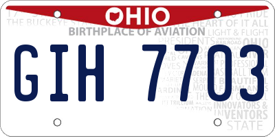 OH license plate GIH7703