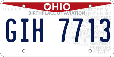 OH license plate GIH7713