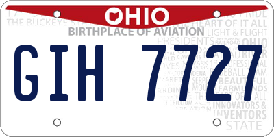 OH license plate GIH7727