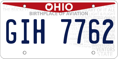 OH license plate GIH7762