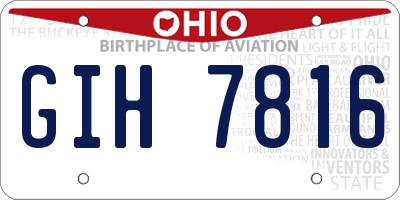 OH license plate GIH7816