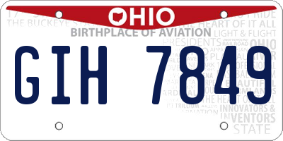 OH license plate GIH7849