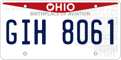 OH license plate GIH8061
