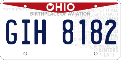 OH license plate GIH8182