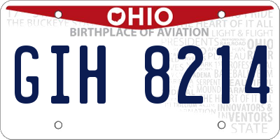 OH license plate GIH8214