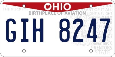 OH license plate GIH8247