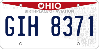 OH license plate GIH8371