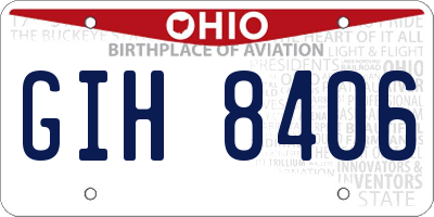 OH license plate GIH8406