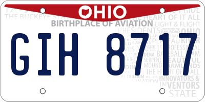 OH license plate GIH8717