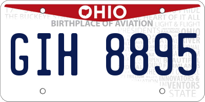 OH license plate GIH8895