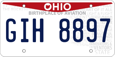 OH license plate GIH8897