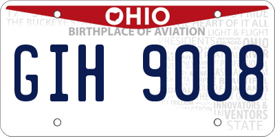 OH license plate GIH9008