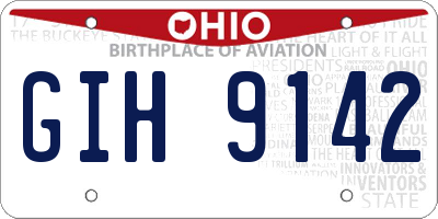 OH license plate GIH9142