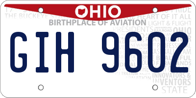 OH license plate GIH9602