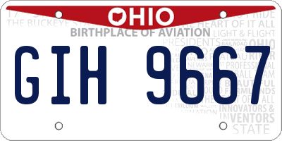 OH license plate GIH9667