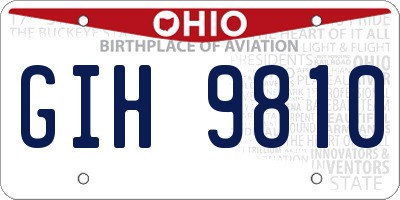 OH license plate GIH9810