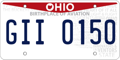 OH license plate GII0150