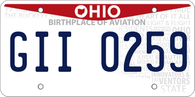 OH license plate GII0259