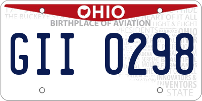 OH license plate GII0298