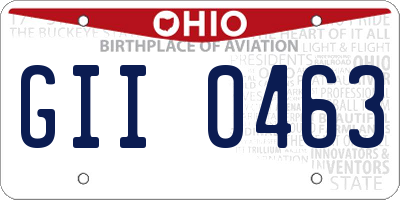 OH license plate GII0463