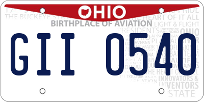 OH license plate GII0540