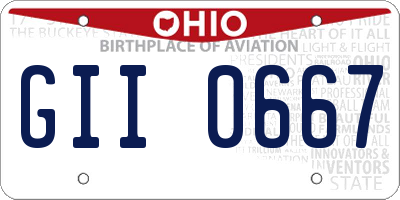 OH license plate GII0667