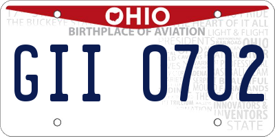 OH license plate GII0702