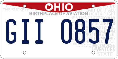 OH license plate GII0857