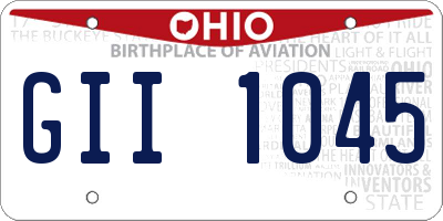 OH license plate GII1045