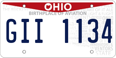 OH license plate GII1134