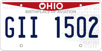 OH license plate GII1502