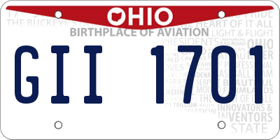 OH license plate GII1701