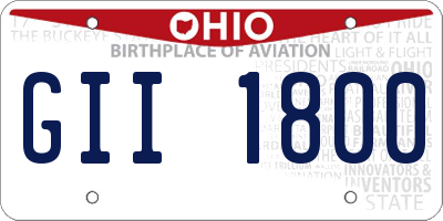 OH license plate GII1800