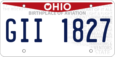 OH license plate GII1827
