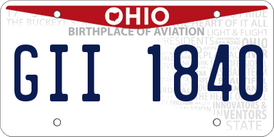 OH license plate GII1840