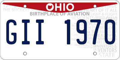 OH license plate GII1970