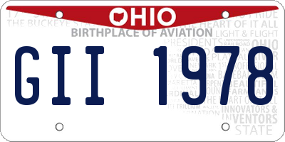 OH license plate GII1978
