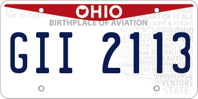 OH license plate GII2113