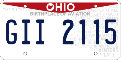 OH license plate GII2115