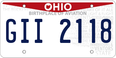 OH license plate GII2118