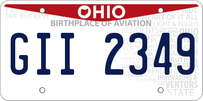 OH license plate GII2349
