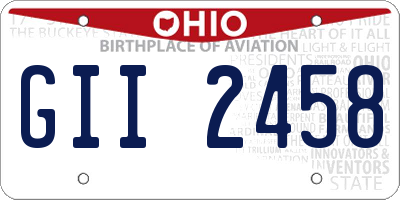 OH license plate GII2458